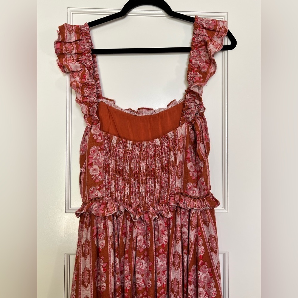 House of Harlow Helena Maxi Dress in Terracotta Pink Floral (Medium) - Picture 5 of 6